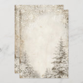 Sfeervolle Winter Boom Uitnodiging Template | Vint (Voorkant / Achterkant)