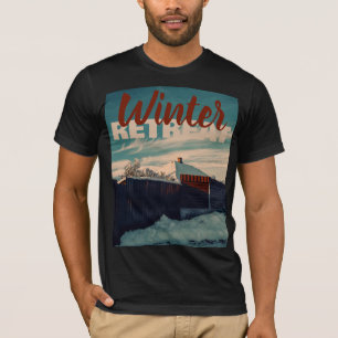 Sfeervolle winter sneeuw dak Stijlvol landschap T-shirt