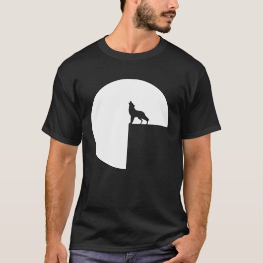 Sfeervolle Wolf Howling bij de Volle Maan 1 T-shirt (Voorkant)