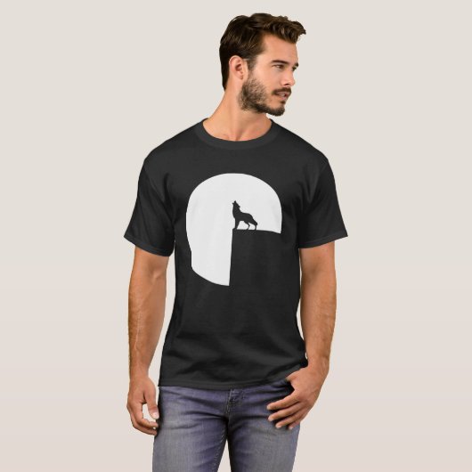 Sfeervolle Wolf Howling bij de Volle Maan 1 T-shirt (Voorkant volledig)