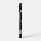 Sfeervolle Zwarte Marmeren Steen Textuur & Aangepa iPhone 15 Case (Linkerkant)