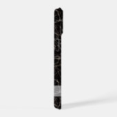 Sfeervolle Zwarte Marmeren Steen Textuur & Aangepa iPhone 15 Case (Rechterkant)