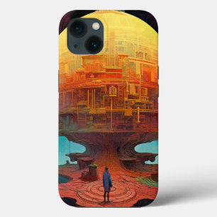 Sferische stad Surrealistische landschapskunst Case-Mate iPhone Case