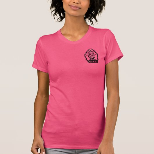 SFFD 150 Women's Bella Canvas T-Shirt (Voorkant)