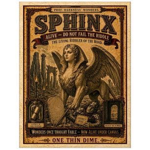 Sfinx, Antiek Circusmonster Briefkaart