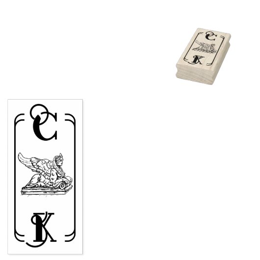 Sfinx Art nouveau ex libris Rubberstempel (Gestempeld)