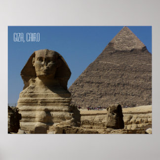 Sfinx Beeld in Giza Caïro Egypte Souvenir Poster