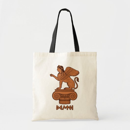 Sfinx bij Delphi - Oudgriekse Rode Figuur Tote Bag (Voorkant)