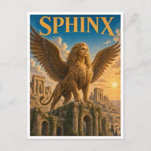Sfinx, gotisch fantasie monster briefkaart
