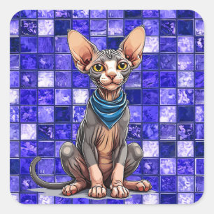 Sfinx kat Modern Huisdier Liefhebber Decoratie Sti Vierkante Sticker