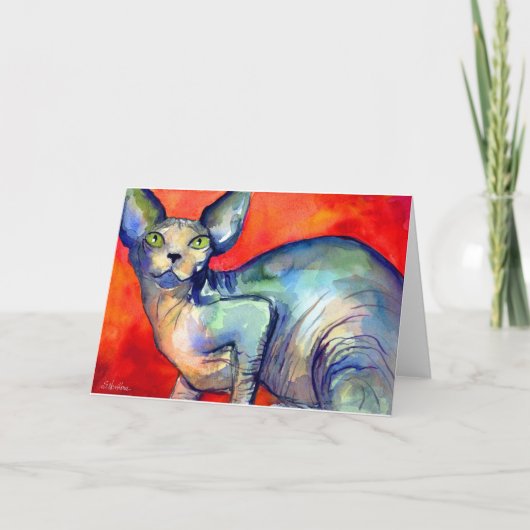 Sfinx sphynx kat #6 schilderij kaart (Voorkant)