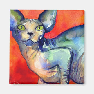 Sfinx sphynx kat #6 schilderij magneet