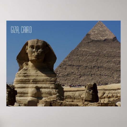 Sfinx standbeeld in Giza Caïro Egypte Souvenir Poster (Voorkant)