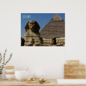 Sfinx standbeeld in Giza Caïro Egypte Souvenir Poster (Keuken)