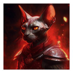 Sfinxkat Krijger Uit Een Andere Melkweg Perfect Poster