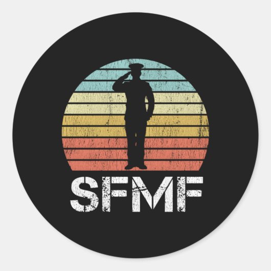 SFMF Militaire Slang Amerikaans Militair Motto SFM Ronde Sticker (Voorkant)