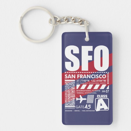 SFO San Francisco Airport Sleutelhanger (Voorkant)