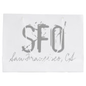 SFO San Francisco Airport Typografie Groot Cadeauzakje (Achterkant)