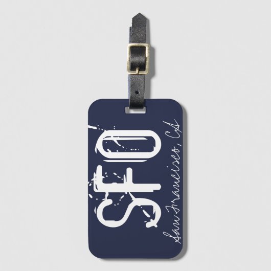 SFO San Francisco Blue Bagagelabel (Voorkant (verticaal))