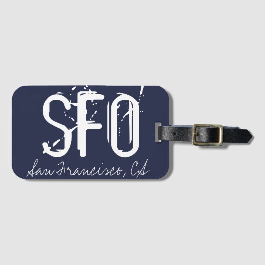 SFO San Francisco Blue Bagagelabel (Voorkant (horizontaal))