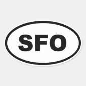 SFO San Francisco oval Ovale Sticker (Voorkant)
