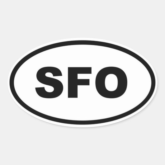 SFO San Francisco oval Ovale Sticker (Voorkant)