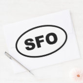 SFO San Francisco oval Ovale Sticker (Envelop)