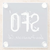 SFO San Francisco Typography Blue Glazen Onderzetter (Achterkant)