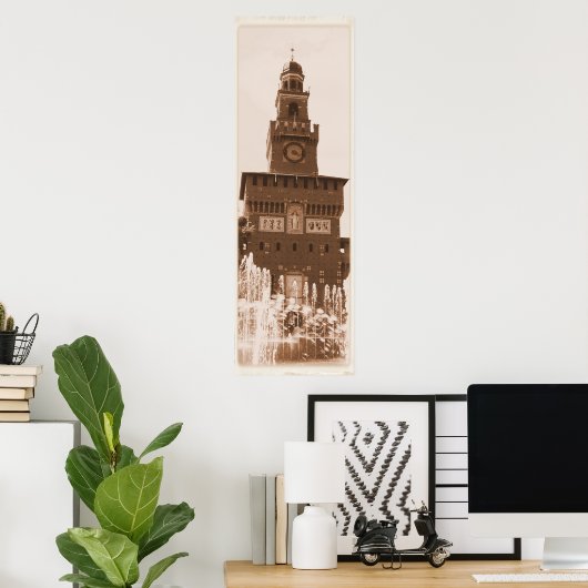Sforza Castle Milano Poster (Thuiskantoor)