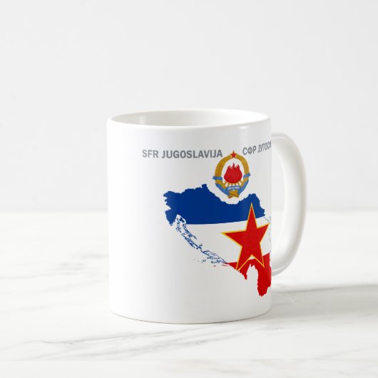 SFR Joegoslavië - Kaart - Embleem - Mok van de vla (Voorkant rechts)