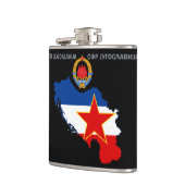 SFR Joegoslavië - Kaart - Embleem - vlag Heupfles (Links)