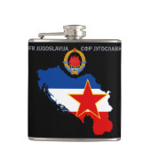 SFR Joegoslavië - Kaart - Embleem - vlag Heupfles (Voorkant)