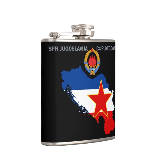 SFR Joegoslavië - Kaart - Embleem - vlag Heupfles (Rechts)