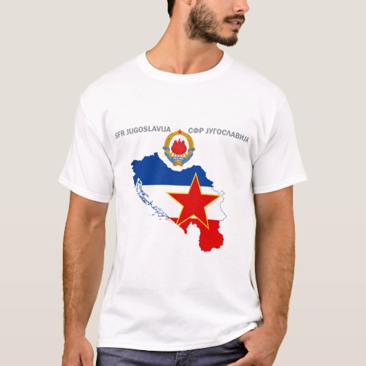 SFR Joegoslavië - Kaart - Embleem - vlag T-shirt (Voorkant)