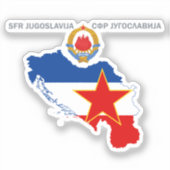 SFR Joegoslavië - Kaart - Embleem - Vlag VinylStic Sticker (Voorkant)