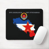 SFR Joegoslavië - Kaart - Emblem - Vlag Mousepad. Muismat (Met muis)
