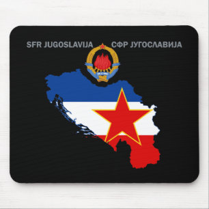 SFR Joegoslavië - Kaart - Emblem - Vlag Mousepad. Muismat