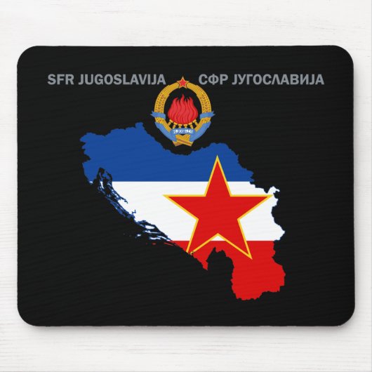 SFR Joegoslavië - Kaart - Emblem - Vlag Mousepad. Muismat (Voorkant)