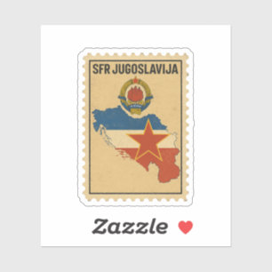 SFR Joegoslavië Vintage Socialistische Kaart Stemp Sticker