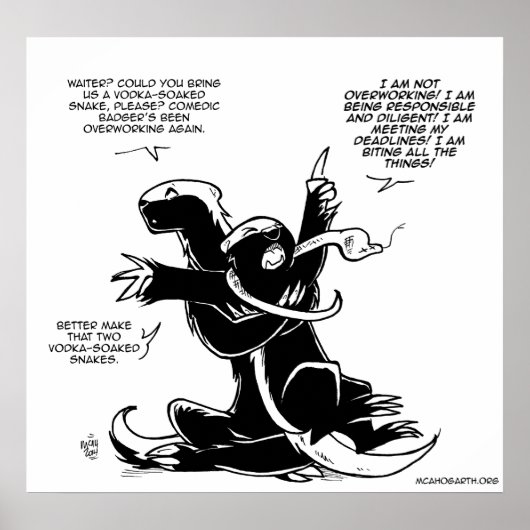 SFWA-honingbadgers: overwerken Poster (Voorkant)