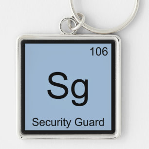 Sg - Beveiligingsbeambte Scheikundig Element Symbo Sleutelhanger