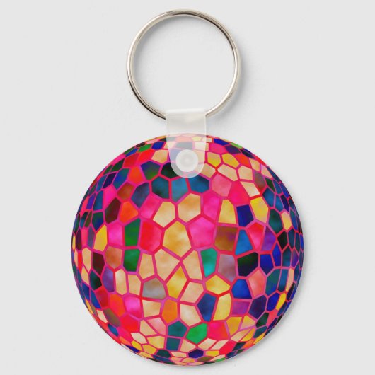 SG Light Red Ggloing Crystal Ball Sleutelhanger (Voorkant)