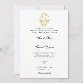 SG Monogram of GS Monogram Wedding Invitaties Kaart