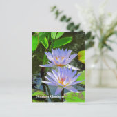 SG Paar van BLUE-waterlelies #101 00101 Briefkaart (Staand voorkant)
