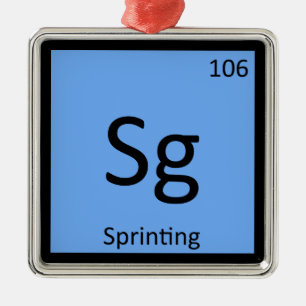 Sg - Sprint Track and Field Chemistry Symbol Metalen Ornament