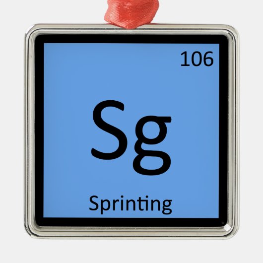 Sg - Sprint Track and Field Chemistry Symbol Metalen Ornament (Voorkant)