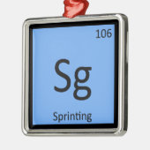 Sg - Sprint Track and Field Chemistry Symbol Metalen Ornament (Links)