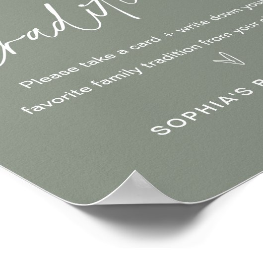 SGE Family Traditions Baby shower Sign Poster (Hoek)