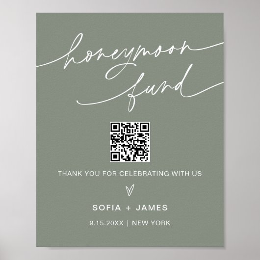 SGE Honeymoon Fund Wedding Sign Poster (Voorkant)