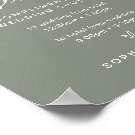 SGE Wedding Shuttle Service Sign Poster (Hoek)